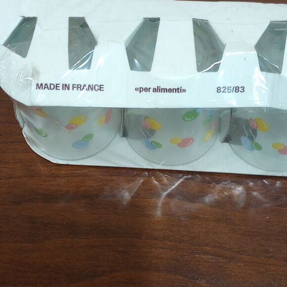 NEW! Set of 6 Vintage Luminarc 6 oz Hand Painted Balloon Print Drinking Glasses - Picture 3 of 5